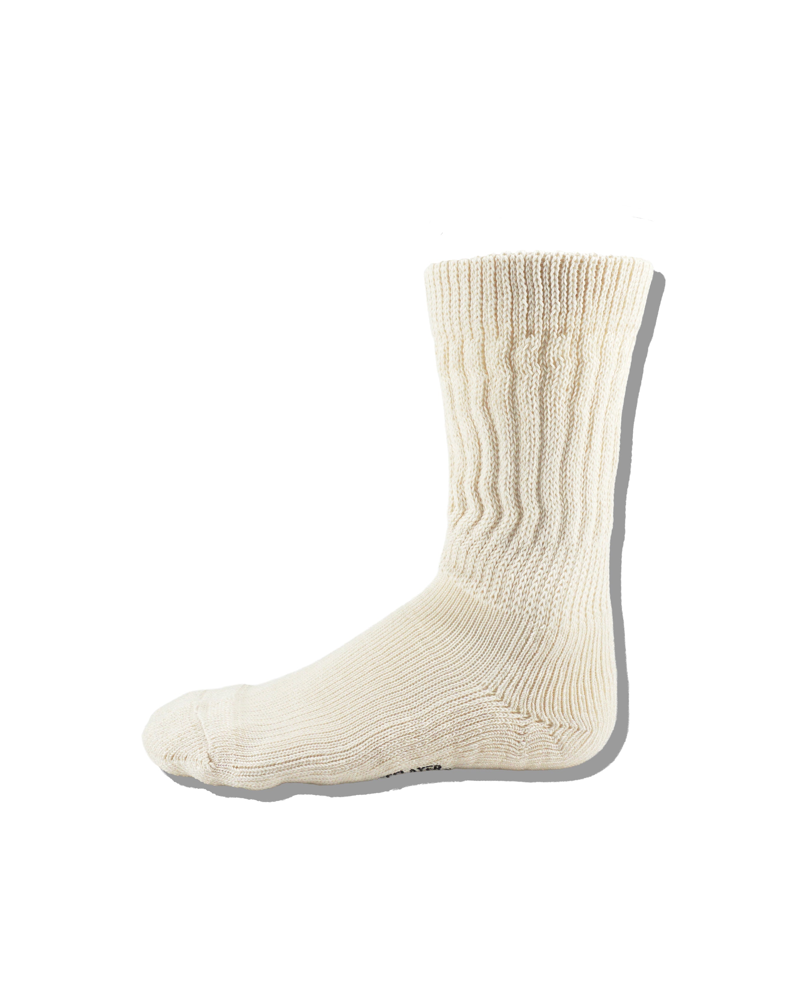Hybrid rib socks "Made In JAPAN" ivory white