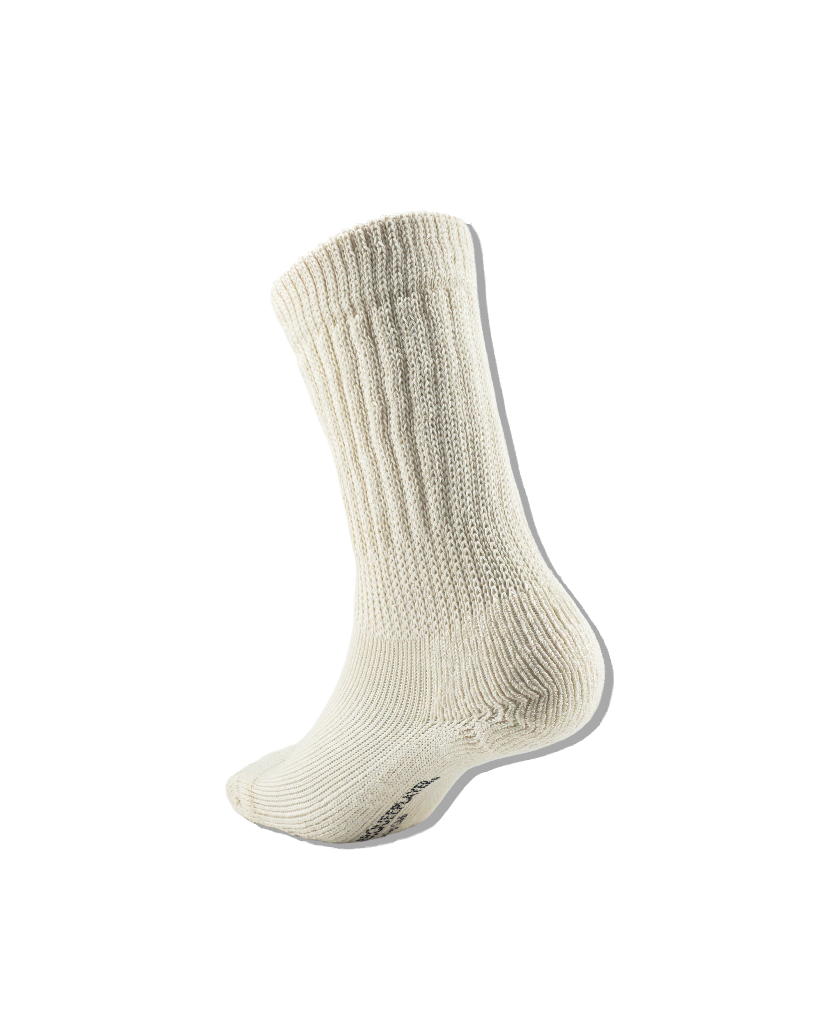 Hybrid rib socks "Made In JAPAN" ivory white