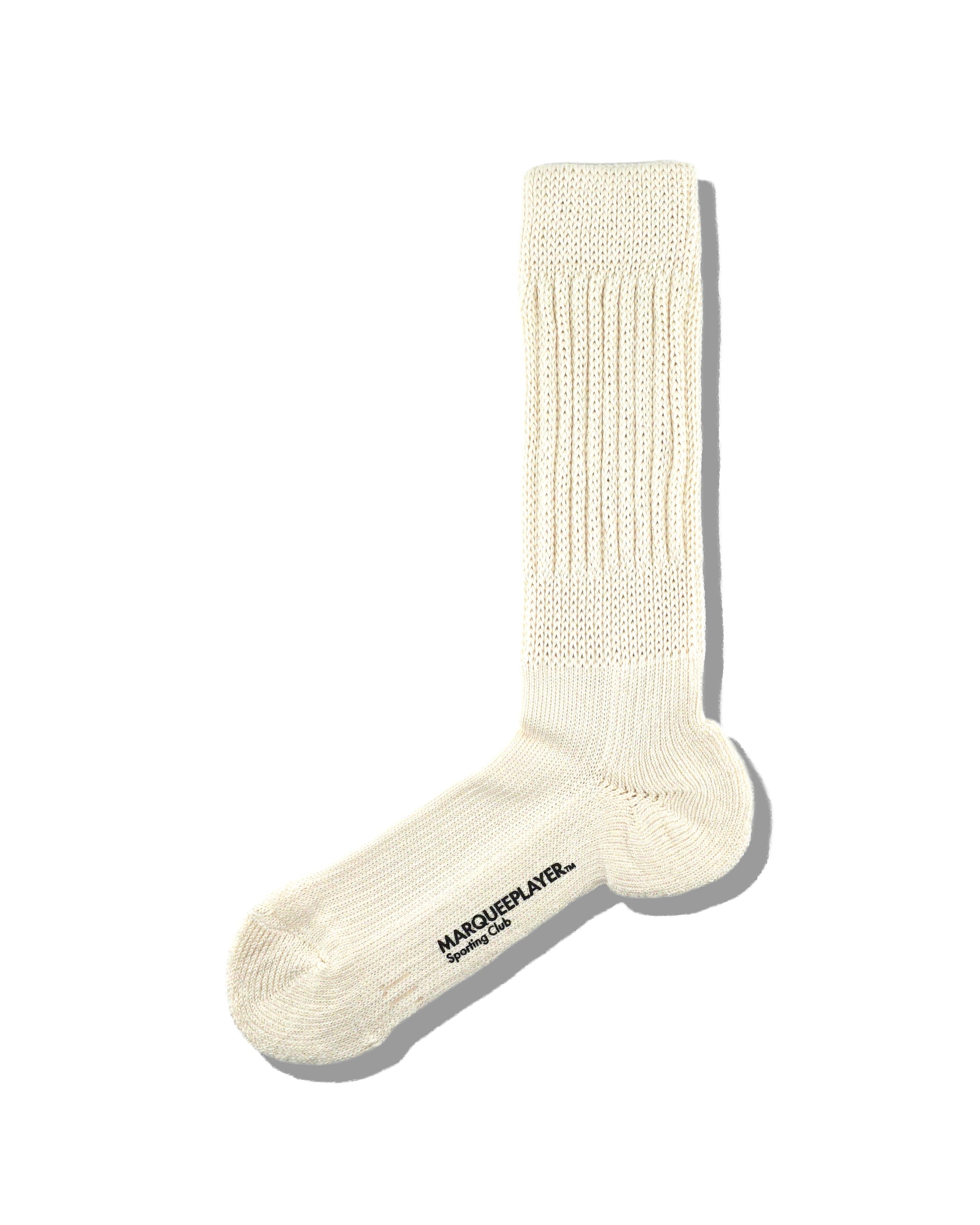 Hybrid rib socks "Made In JAPAN" ivory white