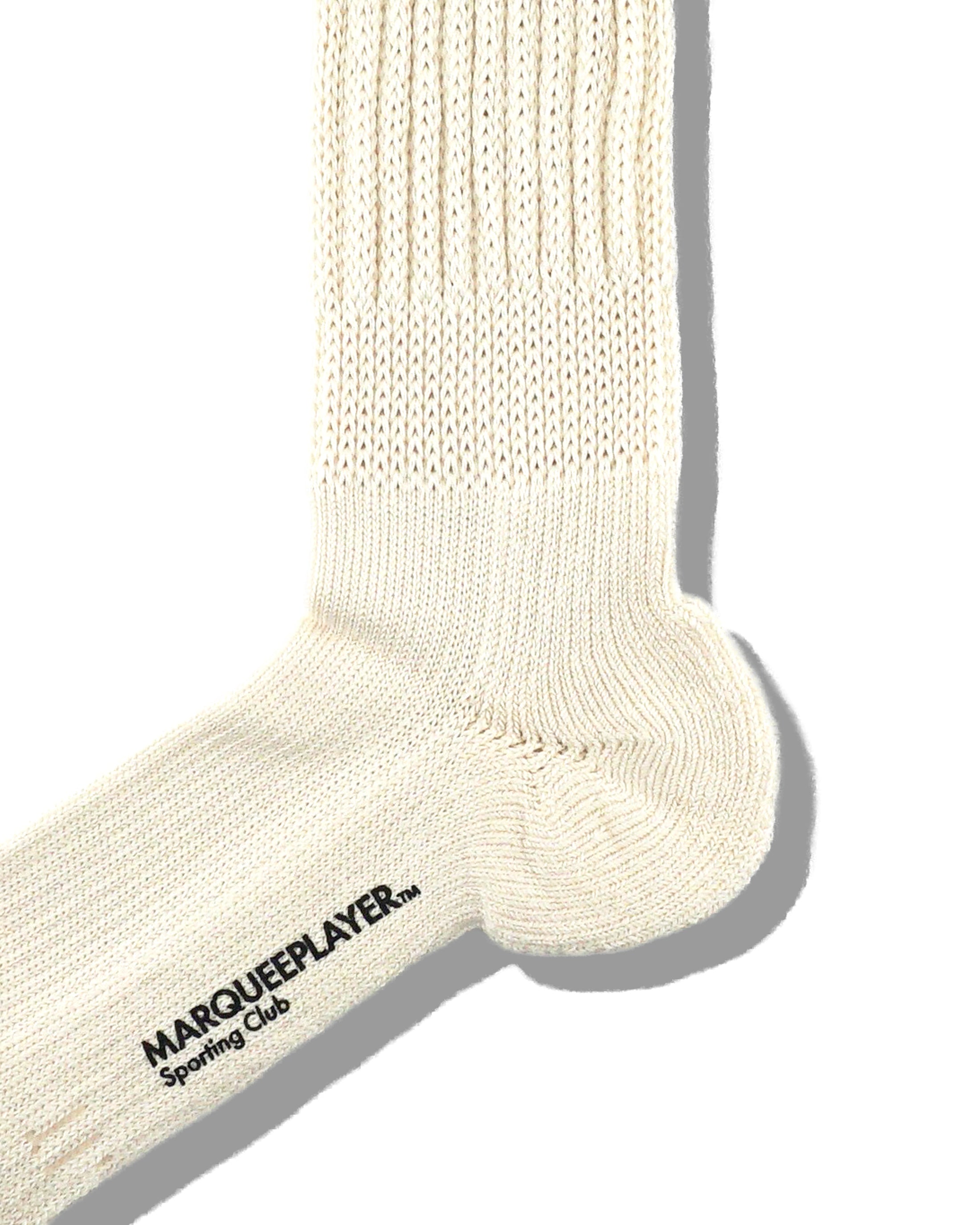Hybrid rib socks "Made In JAPAN" ivory white